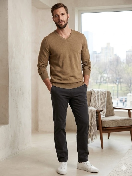 Banana Republic Other - Banana Republic Men's V-Neck cashmere blend  Sweater in camel; size XL